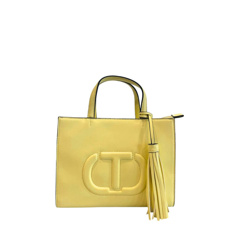 Yellow pu women handbag-null