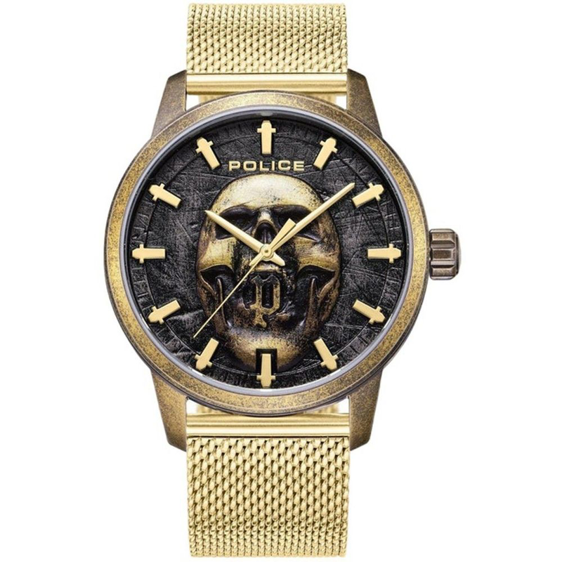 Gold stainless steel dress watch-null