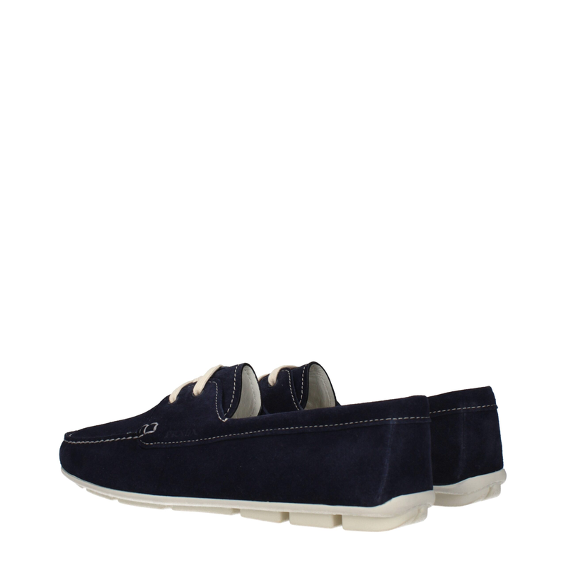 Blue leather slip-on loafers-null