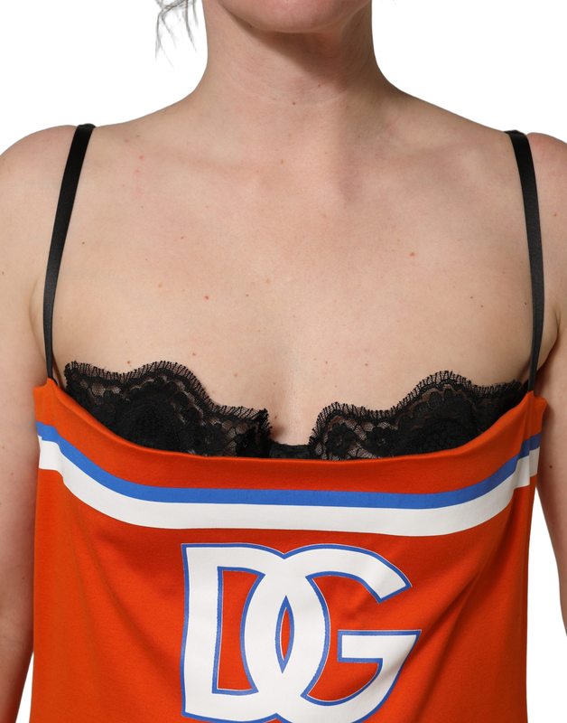 Orange cotton superbowl football inspired mini dress-null