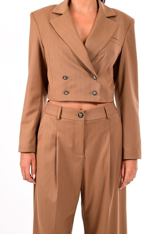 Crop striped jacket-null