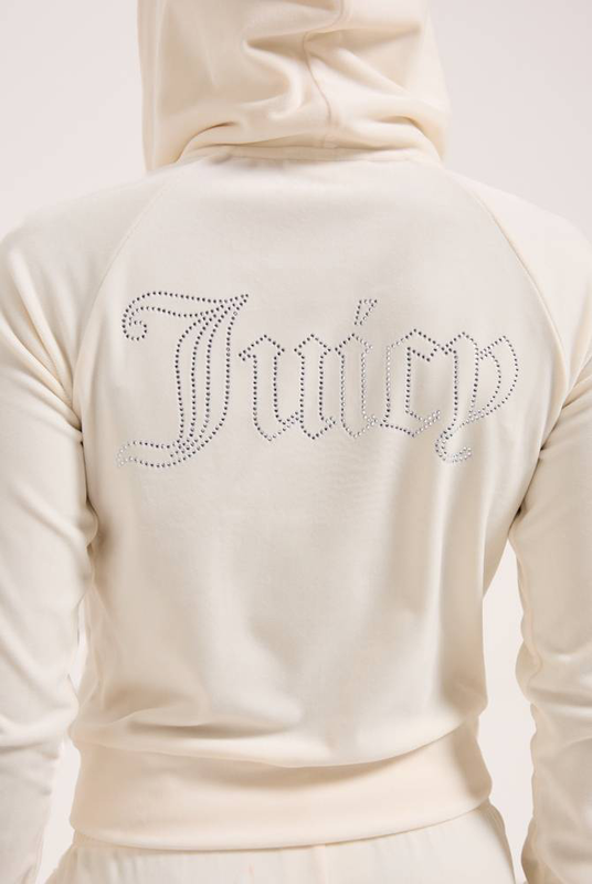 Madison classic velour outline diamante zip hoodie-null