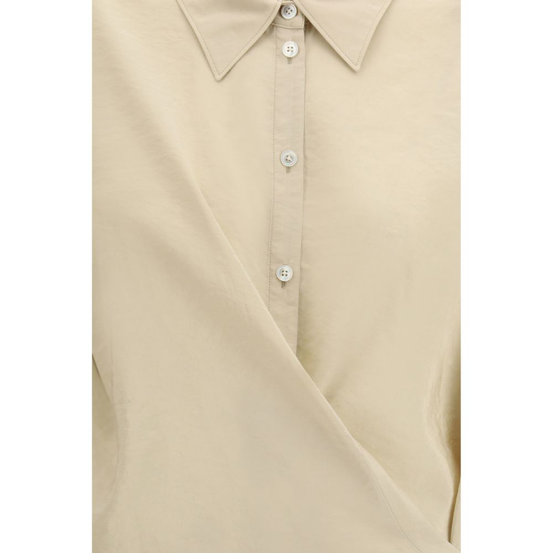 Beige silk dress shirt-null