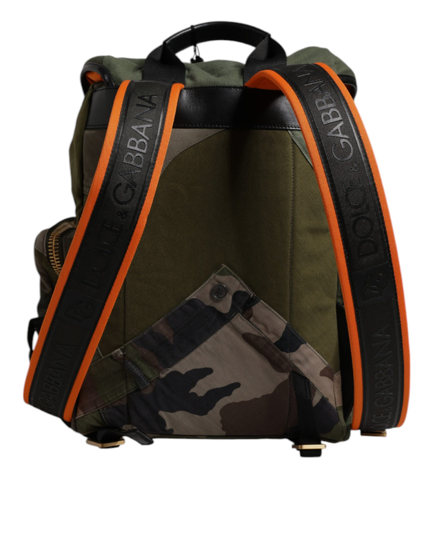 Military green patchwork travel backpack bag-null