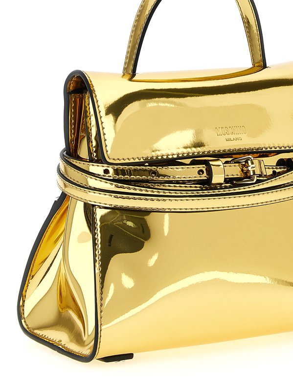 Gold polyethylene handbag-null