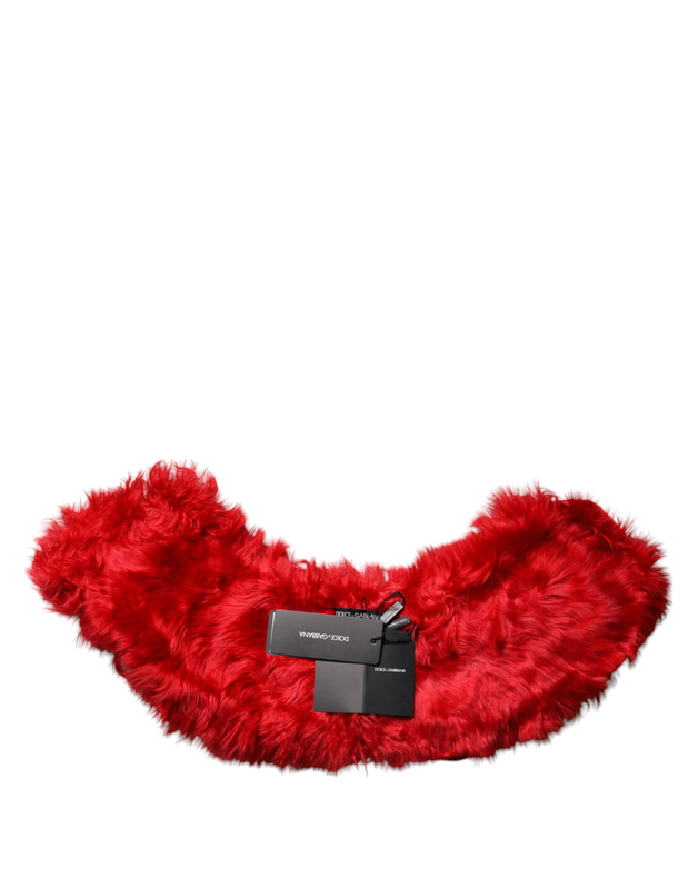 Red alpaca fur women neck warmer winter scarf-null
