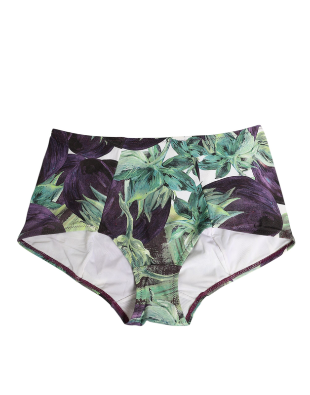 Eggplant print high-waist briefs underwear-null