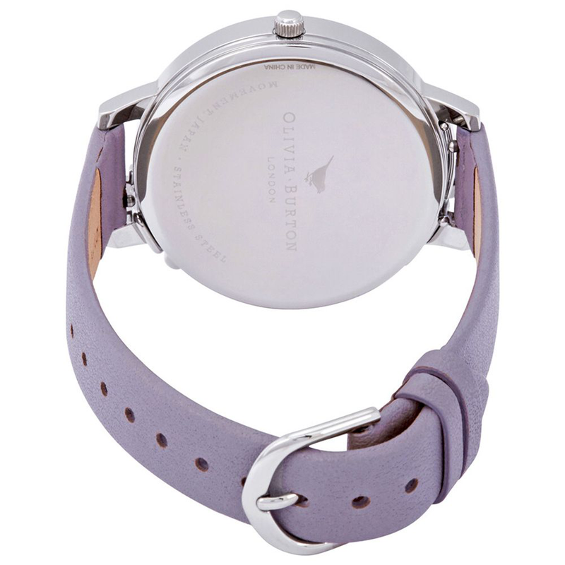 Purple artificial leather dress watch-null