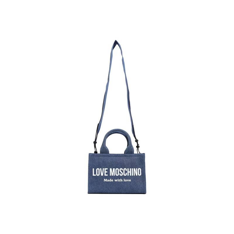 Blue cotton handbag-null