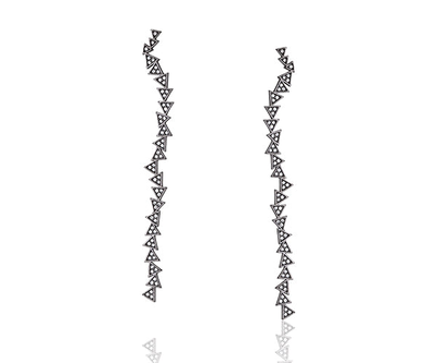 Hestia zircon earrings, White Zircon, medium