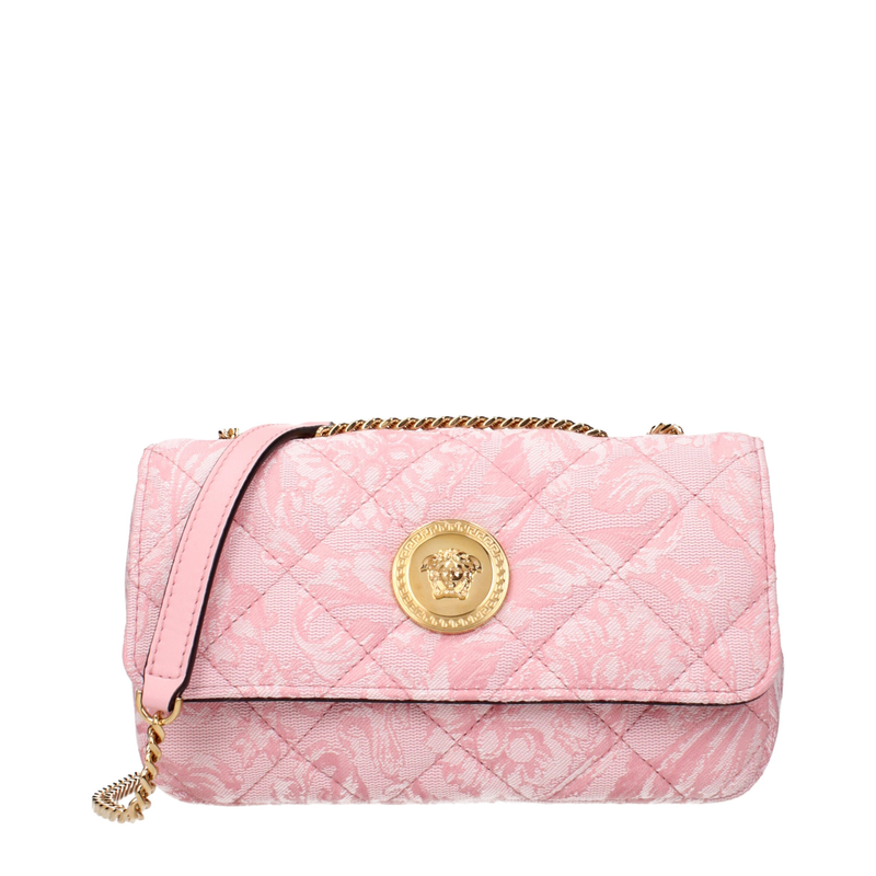 Pink fabric shoulder bag-null