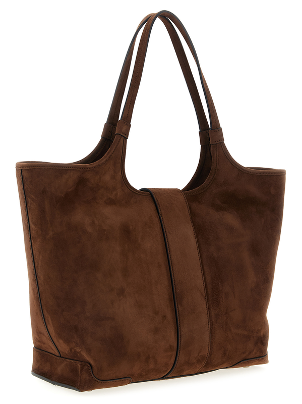 Brown goatskin tote bag-null