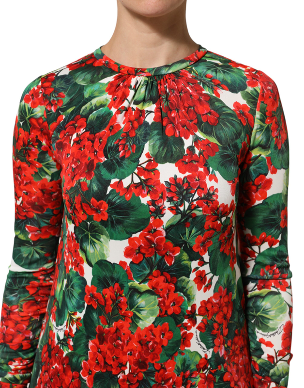 Multicolor floral short portofino dress-null