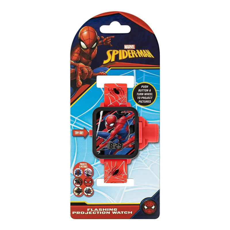 Disney marvel spiderman red strap projection watch image number null