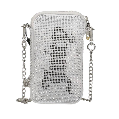 Mia sequin phone case, Silver, medium