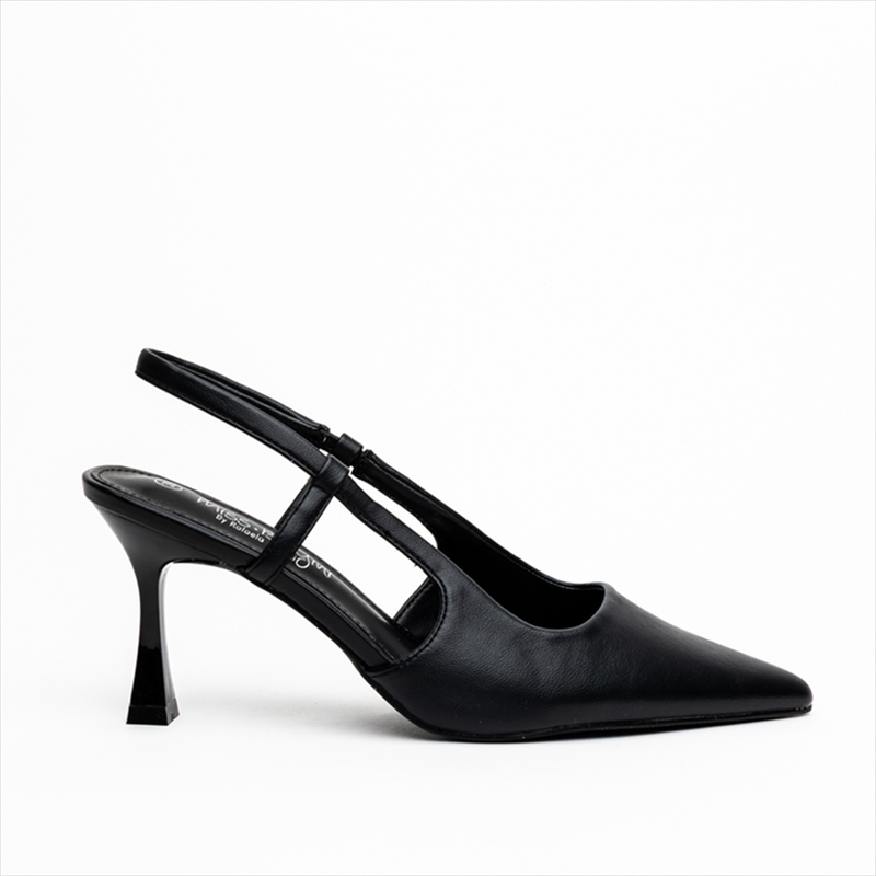 Miss belgini low flare heel t-strap slingback pumps-null