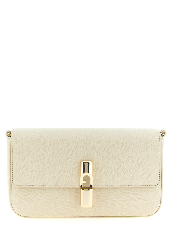 White calfskin crossbody bag-null