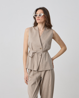 Blazer melange sleeveless, Pouro, medium