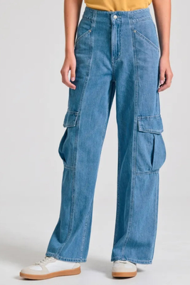 Trouser jean cargo, Lt Blue, medium