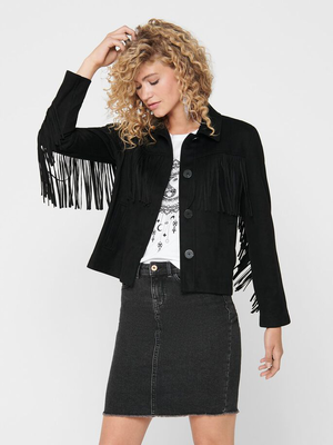 Only natale suede jacket, Black, medium