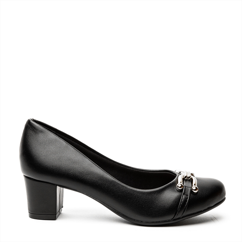 Beira rio block heeled pump in black-null