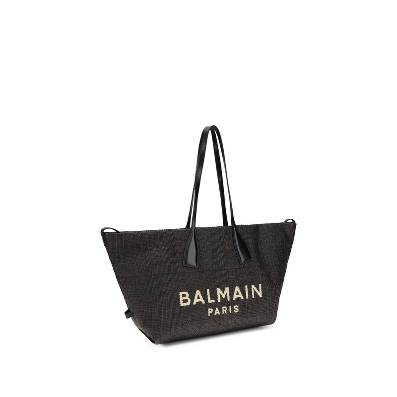 Black raffia shoulder bag-null