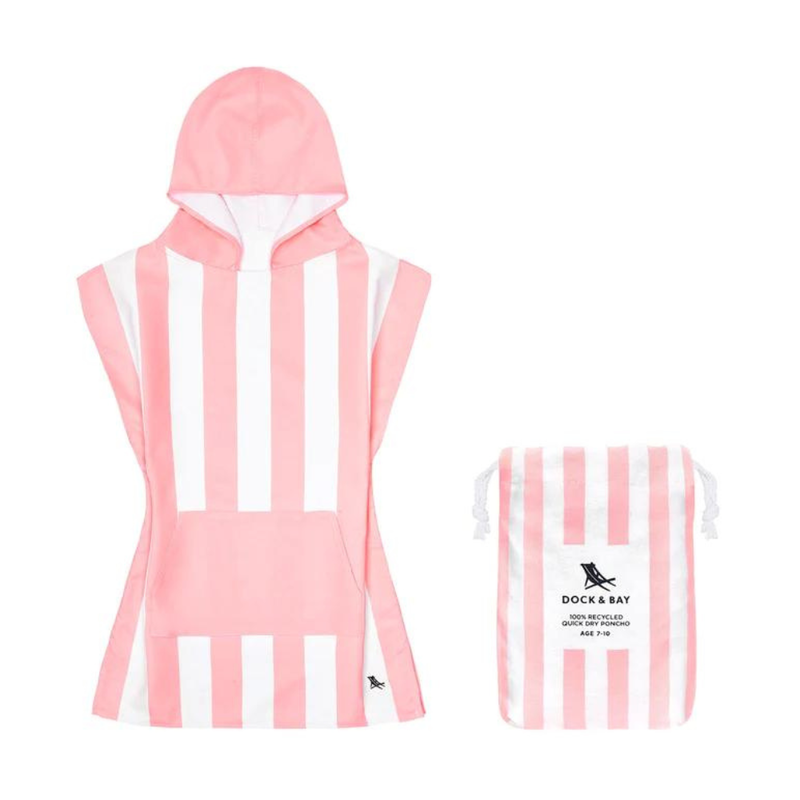 Dock & bay kids poncho towel malibu pink 4-7 years-null