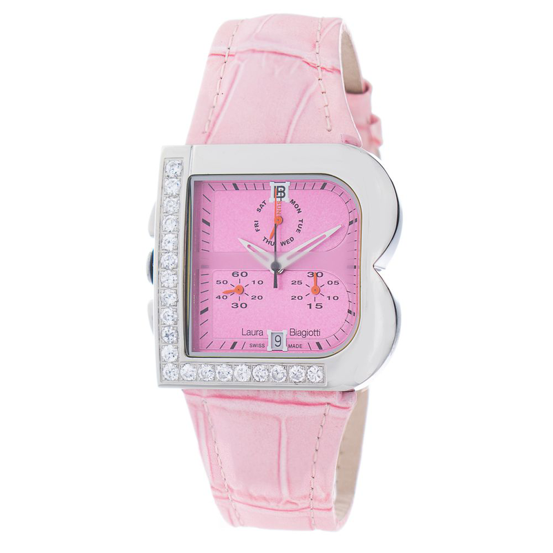 Multicolor leather dress watch-null