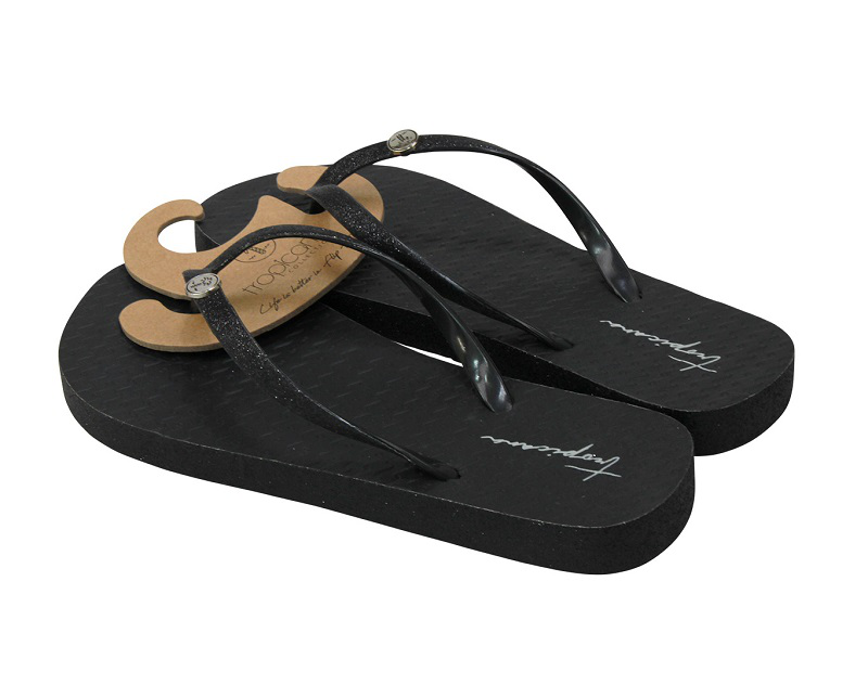 Flip flops black with glitter-null