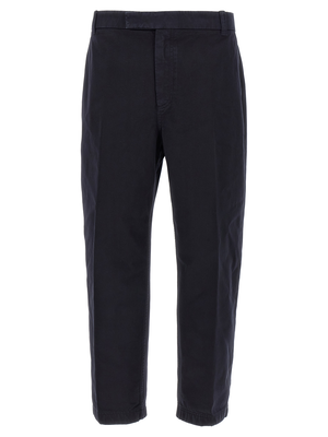 Blue cotton casual pants, Blue, medium
