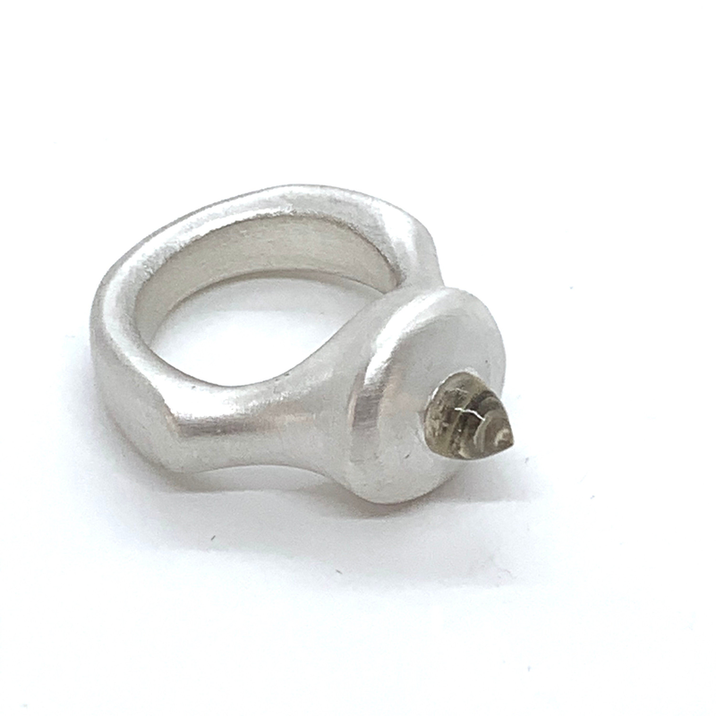Ring pure silver citrine quartz-null