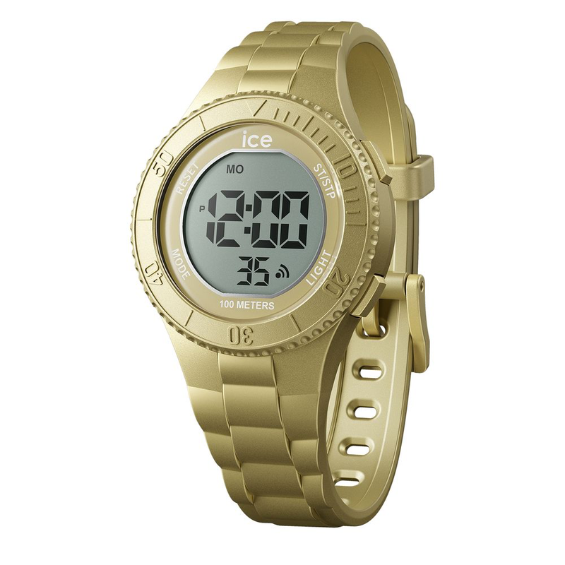 Gold synthetic digital watch-null
