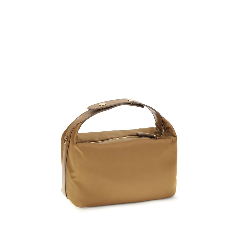 Beige recycled polyamide handbag-null