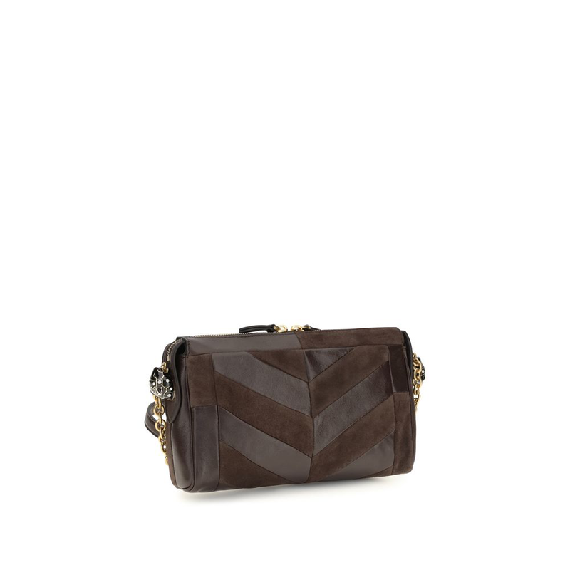 Brown calf leather bos taurus shoulder bag-null