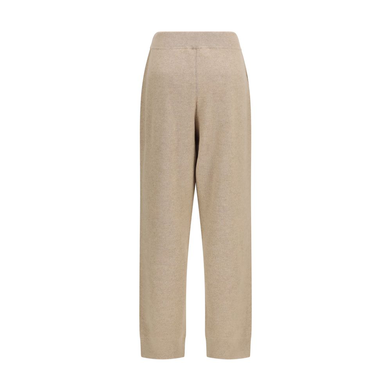 Beige cashmere casual pants-null