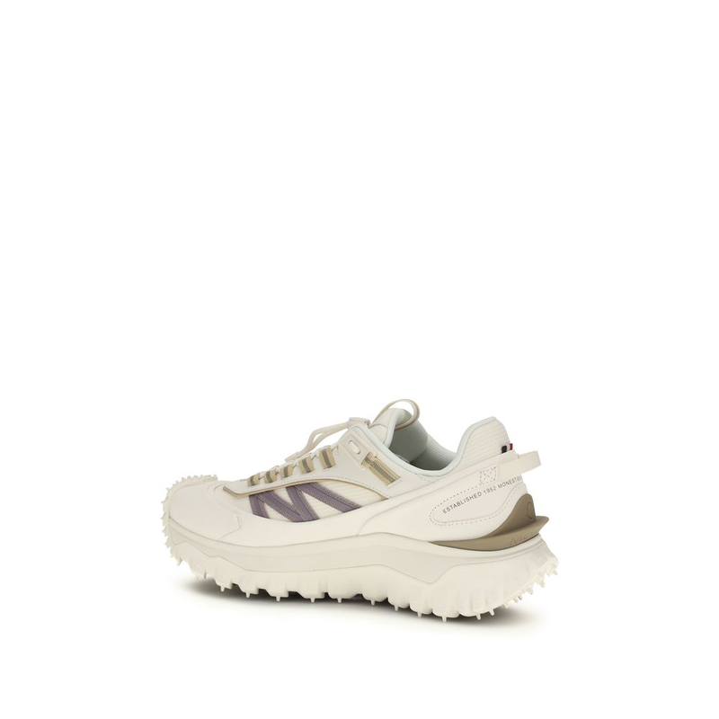 White polyester athletic sneakers-null