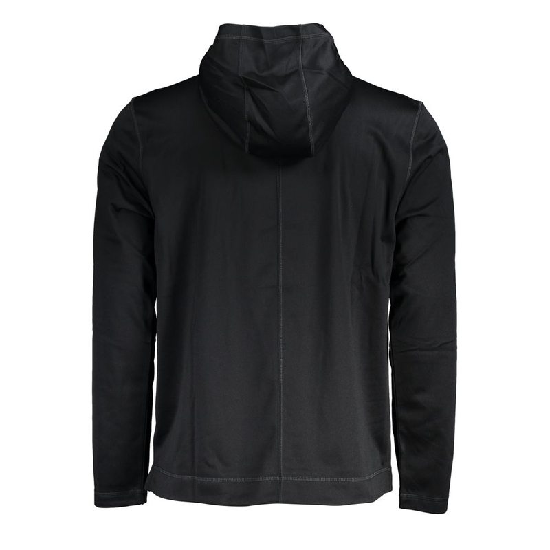 Black polyester men's hoodie-null