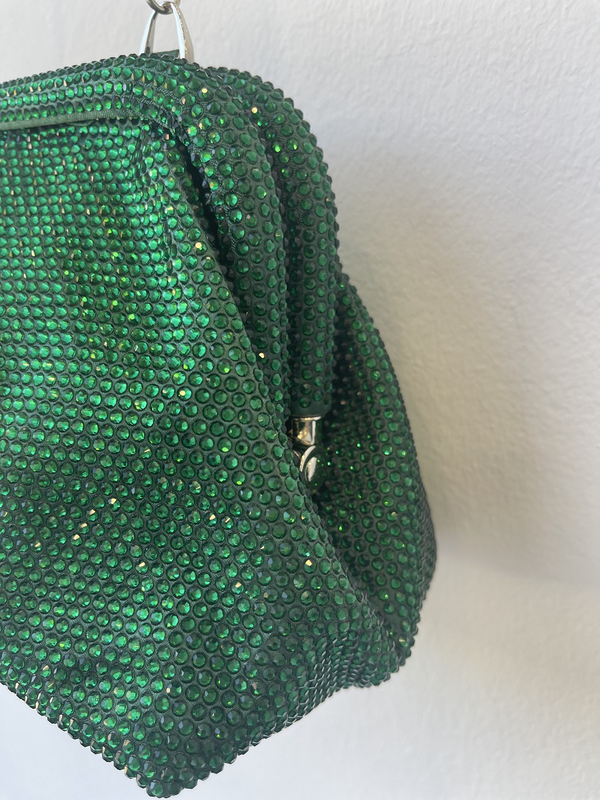 Fully strass clutch bag green-null