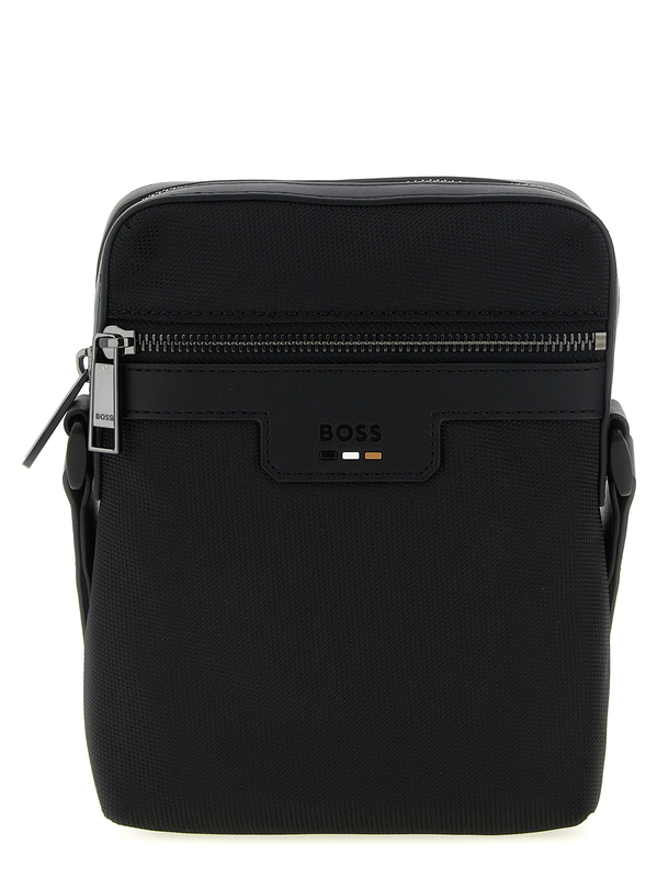 Black polyester crossbody bag-null