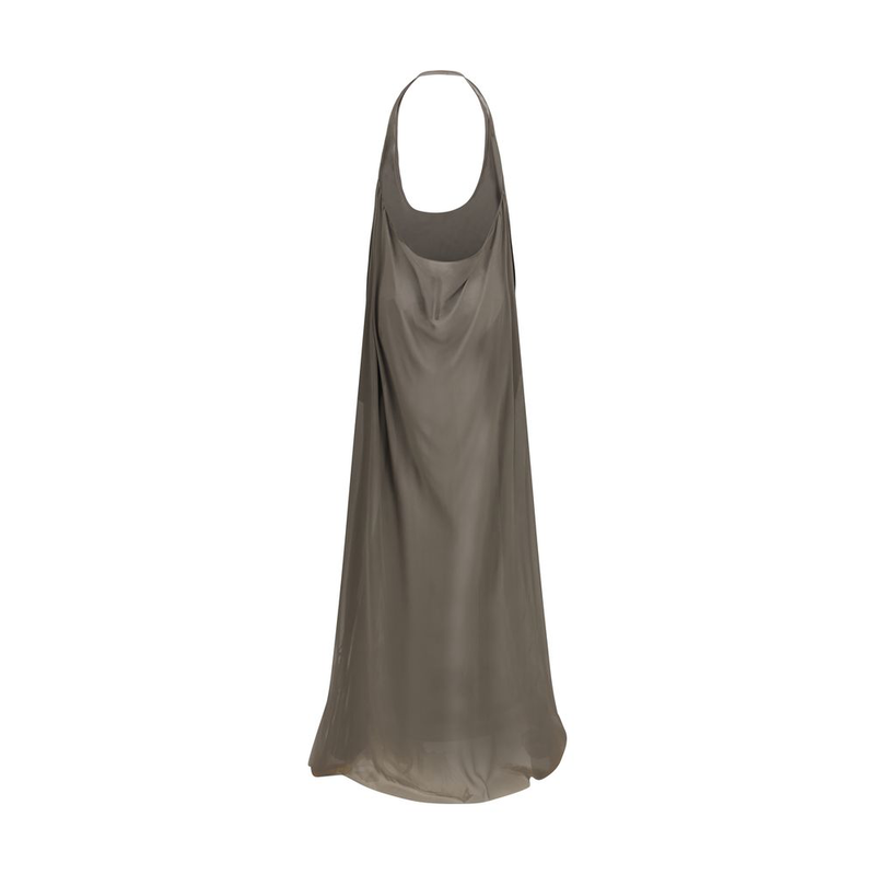 Gray silk casual dress-null