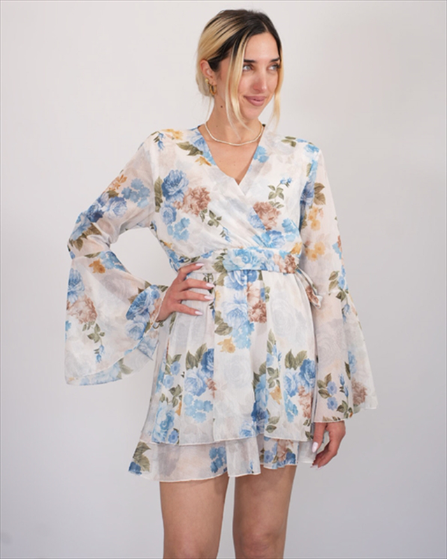 Chiffon top dress with flowers 7305-null
