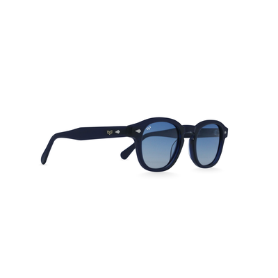 OJO sunglasses oval handmade clear blue frame and temples with blue polarised lenses rx, , medium