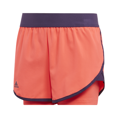 Adidas kids girls clothing tennis spring club short red du2477, Red, medium