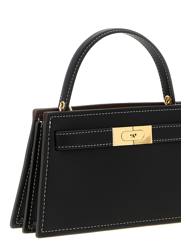 Black cowhide handbag-null