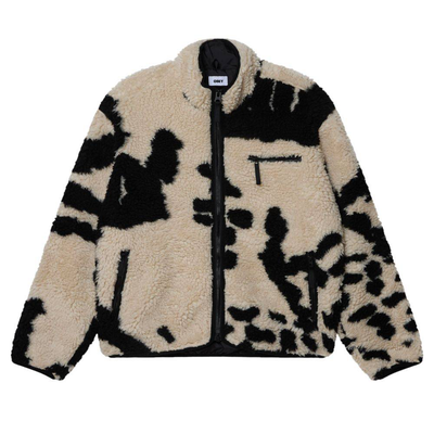 Obey shaggy sherpa jacket, Multicolor, medium