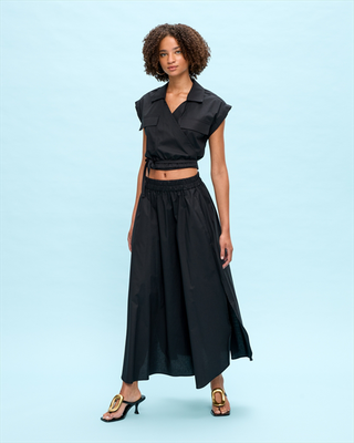 Cotton wrap cropped