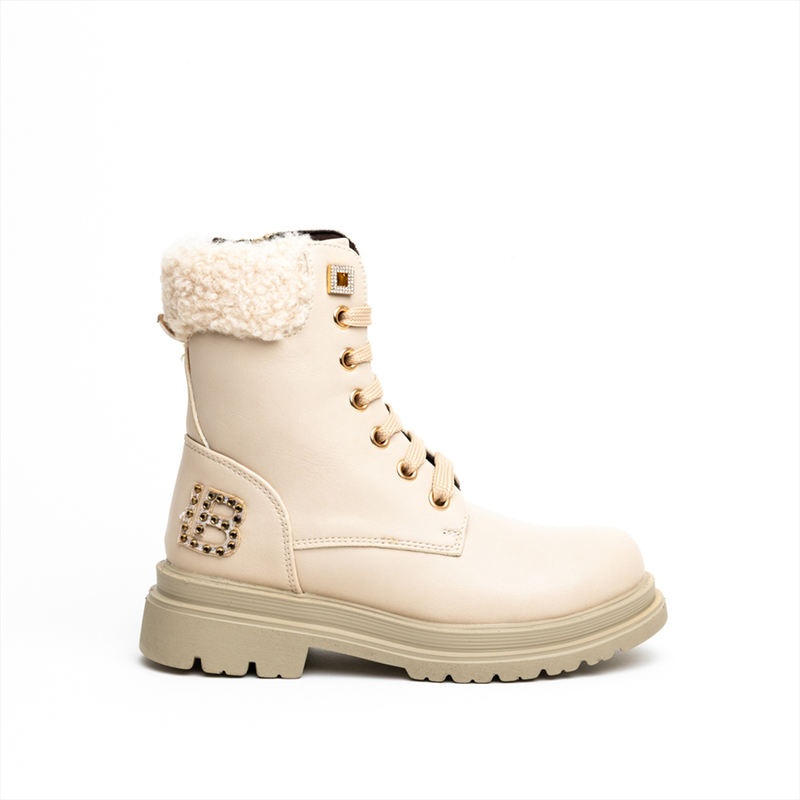 Laura biagiotti girls ankle boots with faux fur and diamante details-null