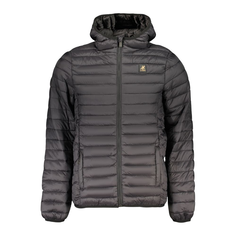 Black polyester men's jacket-null