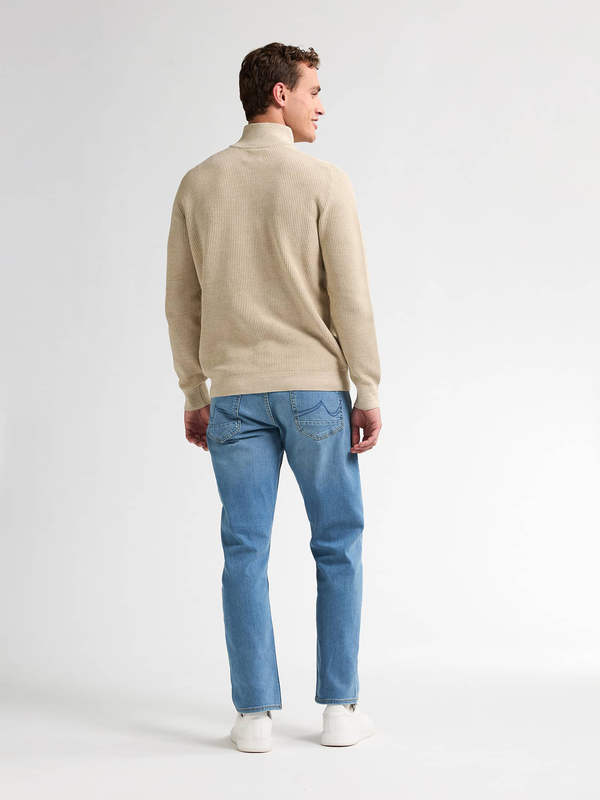 Petrol knitted half-zip sweater nashville - beige-null