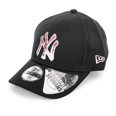 New era child sequin 9forty new york yankees, Black, medium
